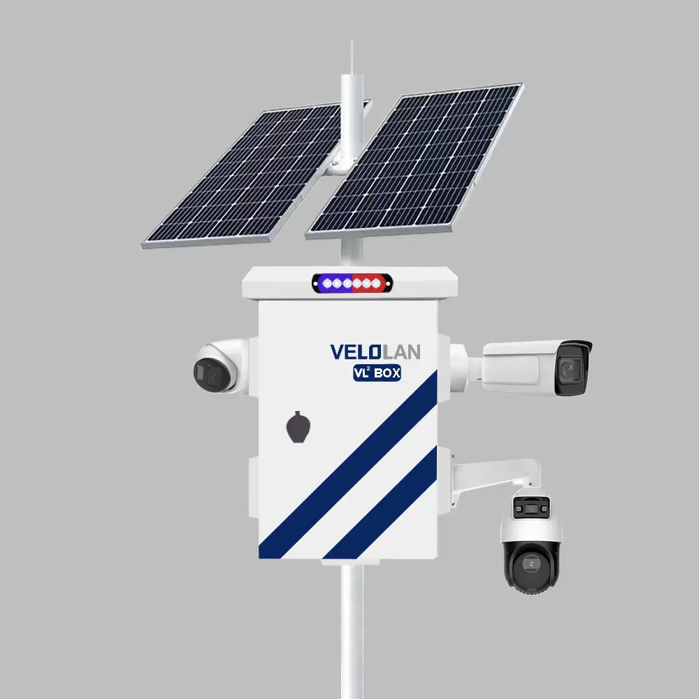 Versatile Solar Powered Cameras System Pole Wall Mount Outdoor Communication Box
